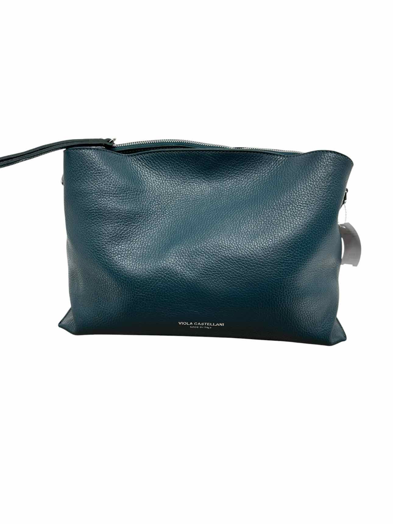 Viola Castellani Teal Leather Shoulder Bag