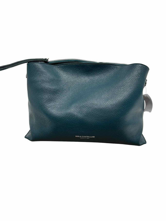 Viola Castellani Teal Leather Shoulder Bag