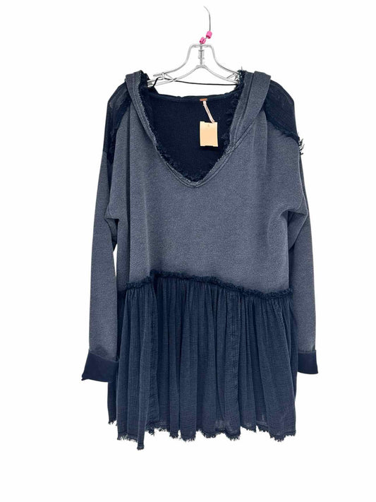 Free People Summer Dreams Pullover Hoodie Navy Size M Sweatshirt