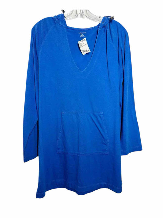 Land's End Royal Blue LOng Sleeve Hooded Coverup Size M