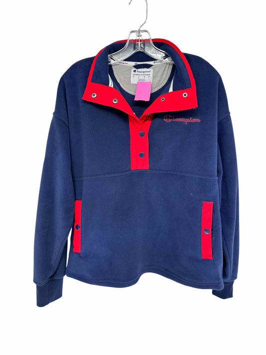 Champion Navy Half-Snap Sweatshirt Size M