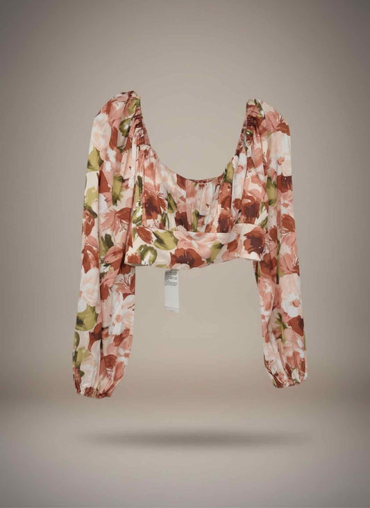 Abercrombie & Fitch Peach Long Sleeve Top Size M **NEW**