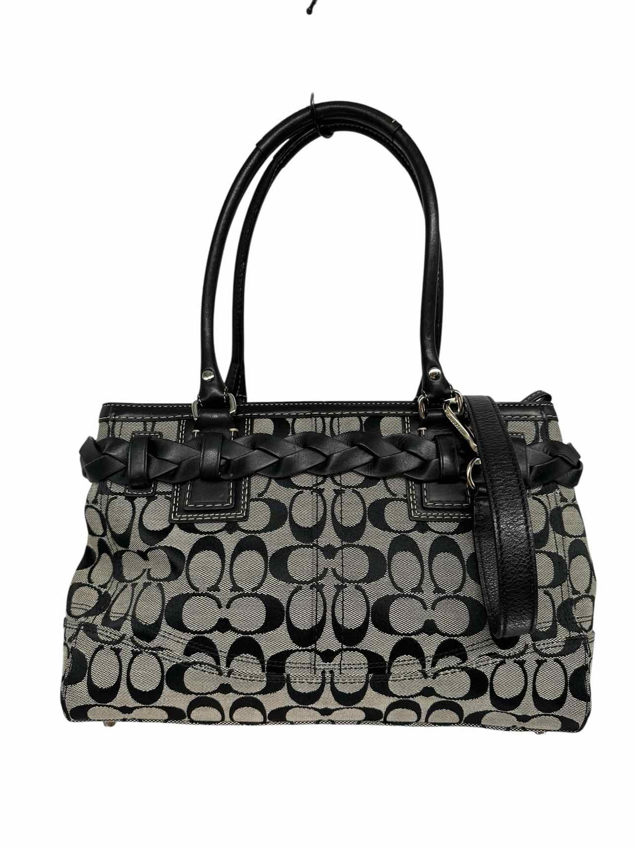Coach Hampton Signature Gray Canvas Satchel