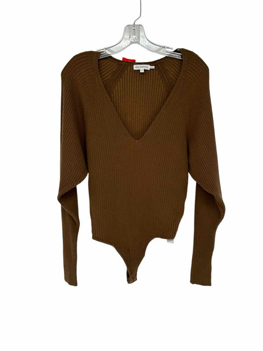 Good American Brown Sweater Bodysuit SIZE S