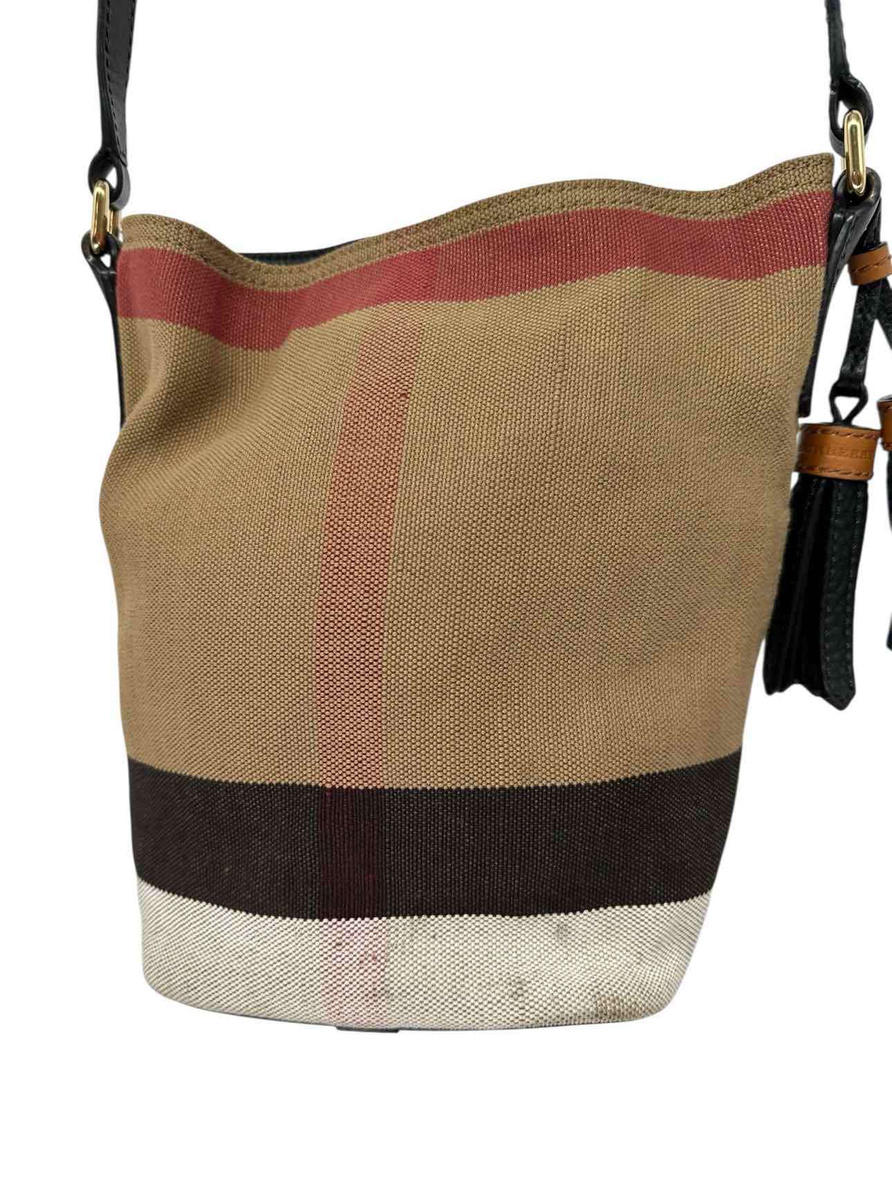 Burberry Mega Check Mini Ashby Tassel Bucket Bag