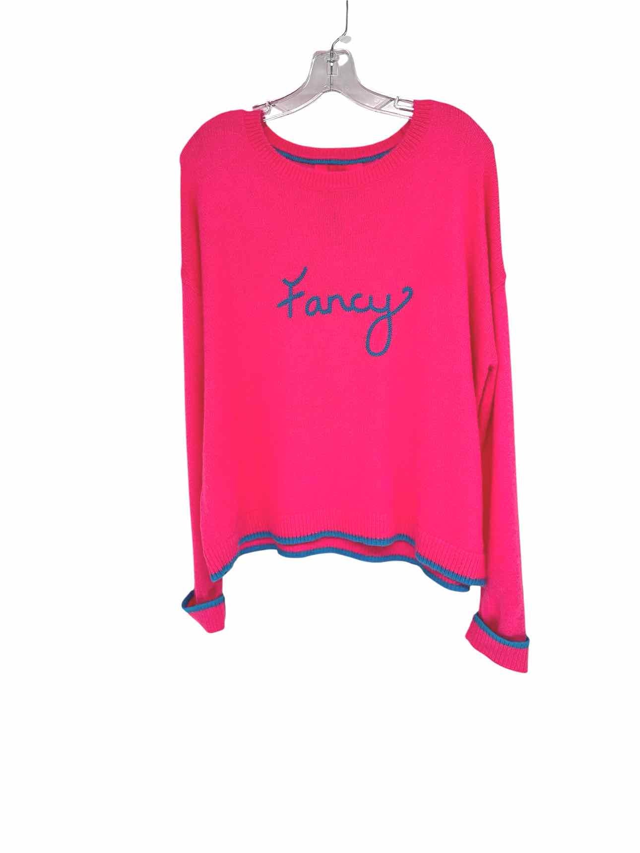 Lilly Pulitzer Carlton sweater in Pink Topaz w/ "Fancy" Chainstitch Size XL