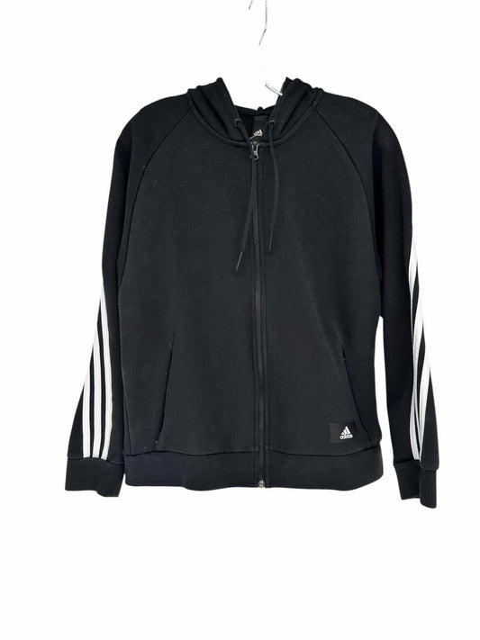 Adidas Black Zip Front Sweatshirt Size M