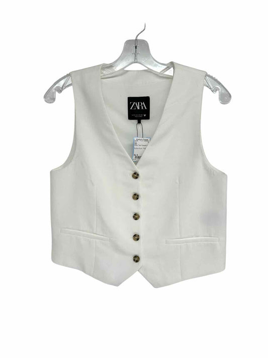 Zara White Vest Size S **NEW**