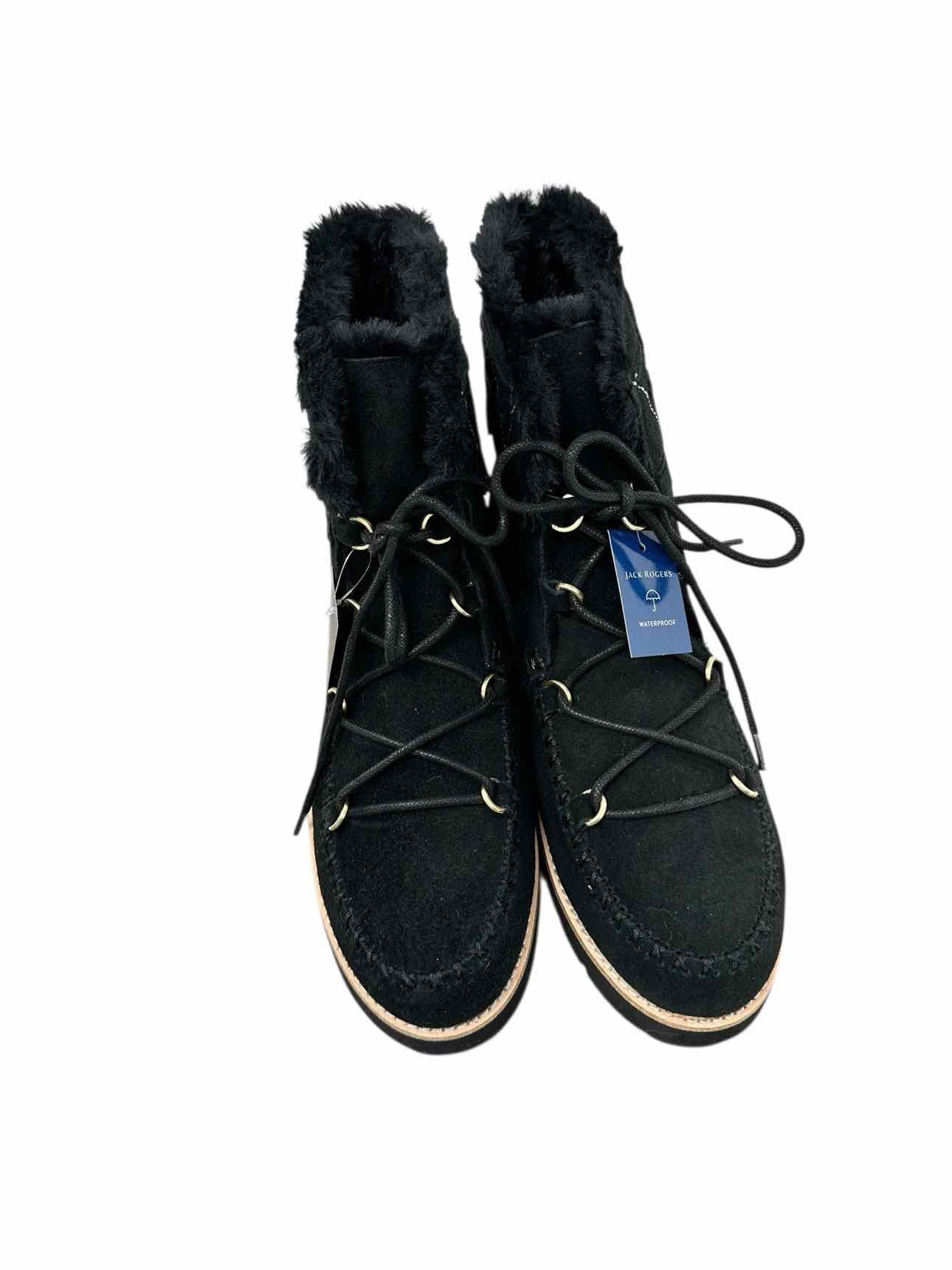 Jack Rogers Vera Lace Up Boot Black Shoe Size 8 **NEW**