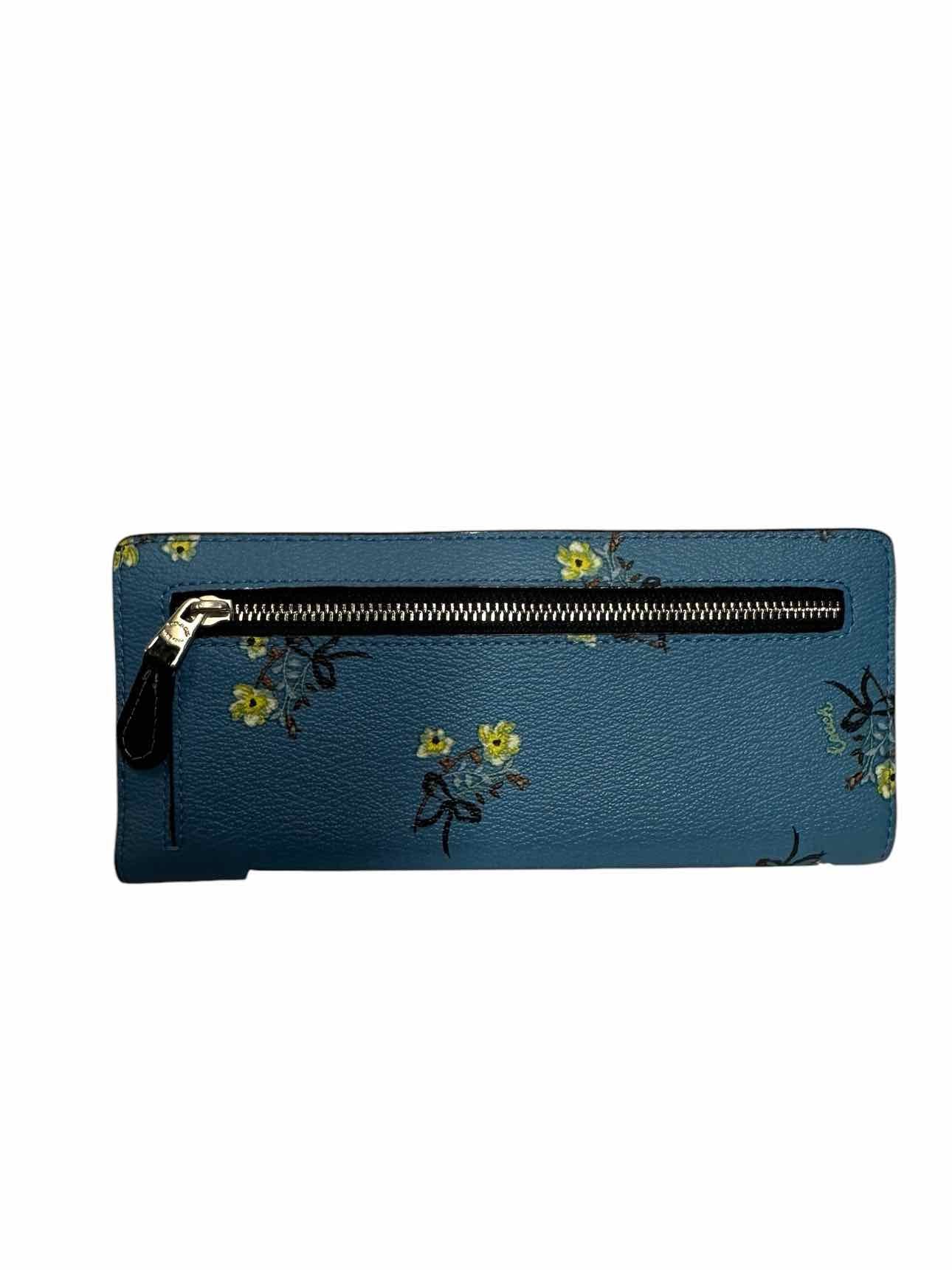 Blue Floral Coach Wallet