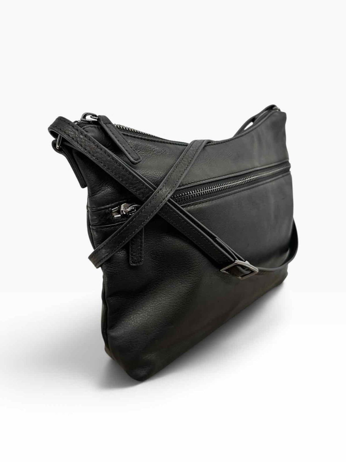 Margot Black Leather Crossbody