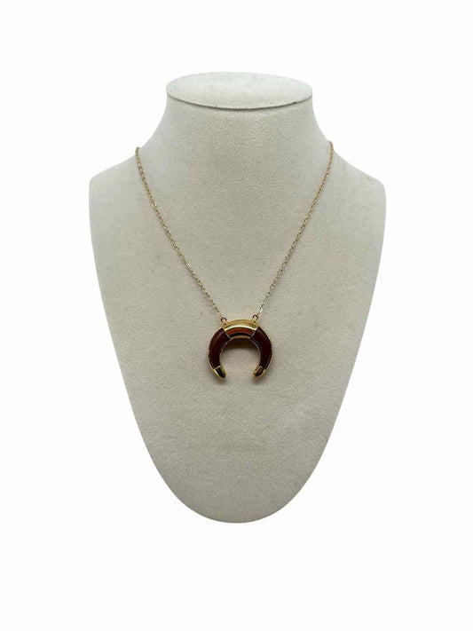 Elizabeth Stone Red Stone Crescent Necklace