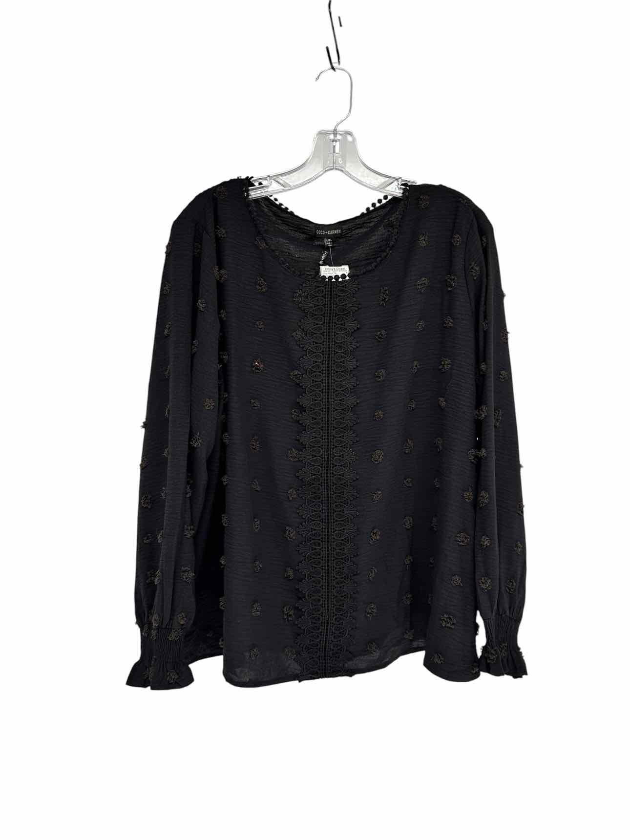 Coco +  Carmen Black Size L/XL Long Sleeve Top **NEW**
