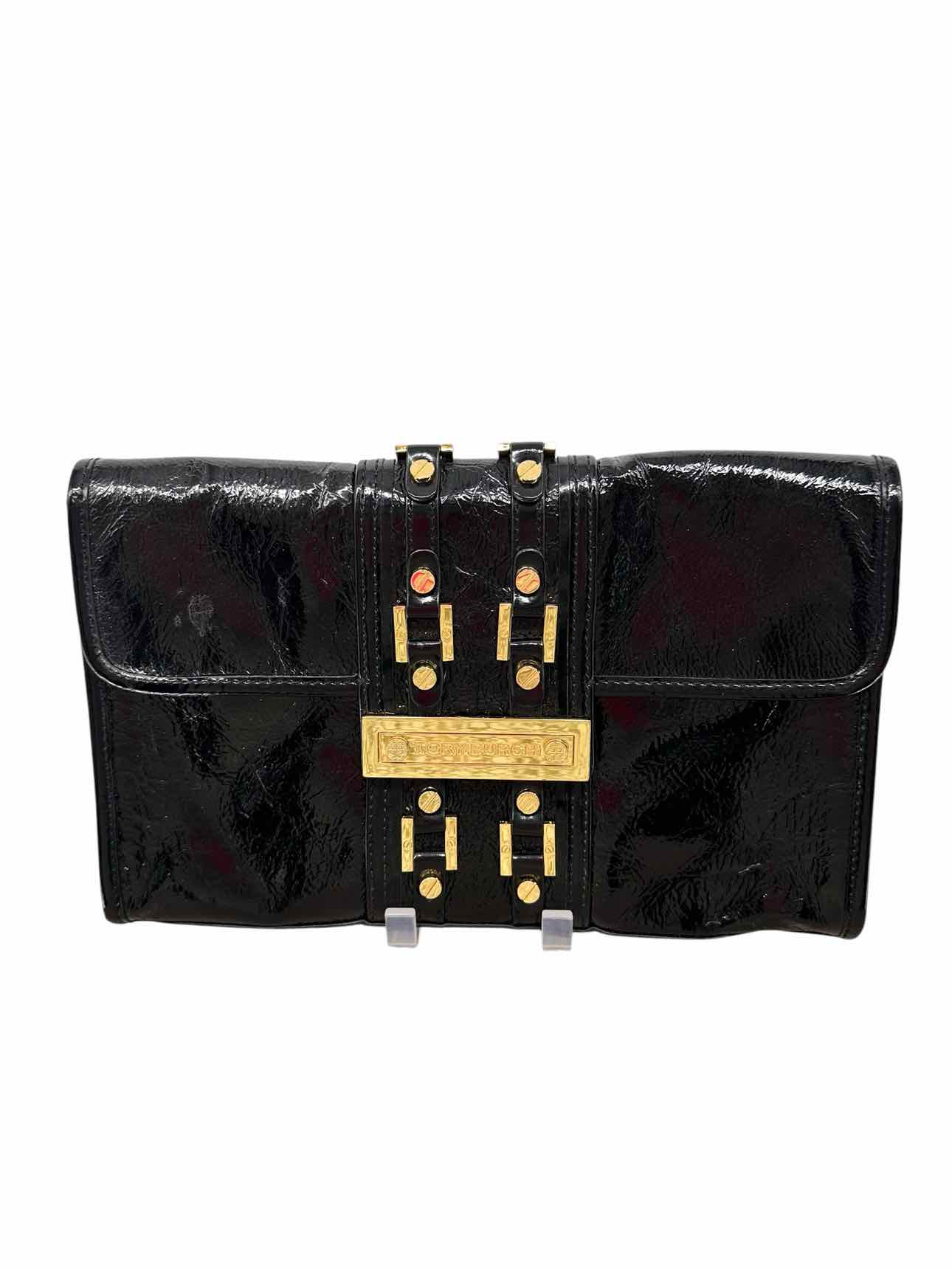 Tory Burch Matthias Black Patent Leather Clutch