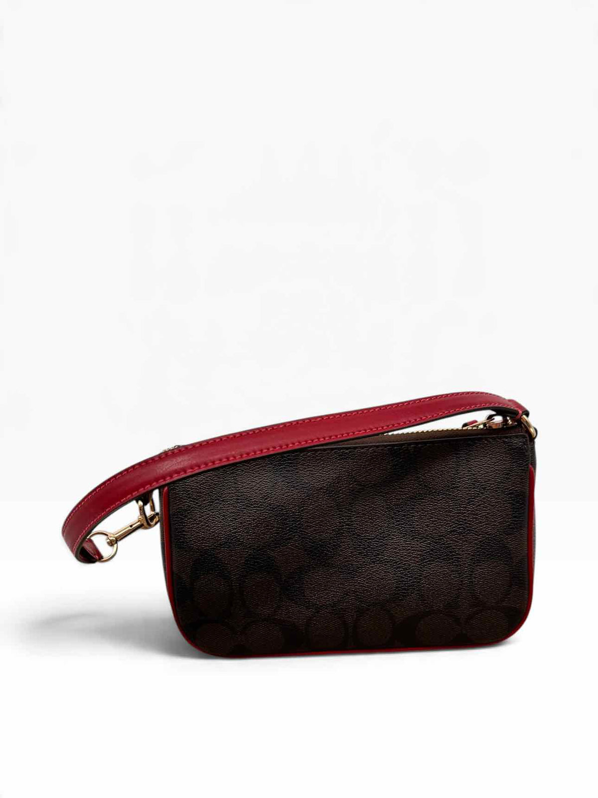 Coach Nolita Brown Coated Canvas Wristlet