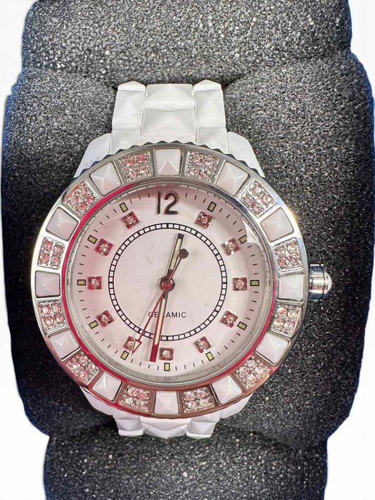 Real Collectibles by Adrienne Ceramic White Wristwatch  **NEW**