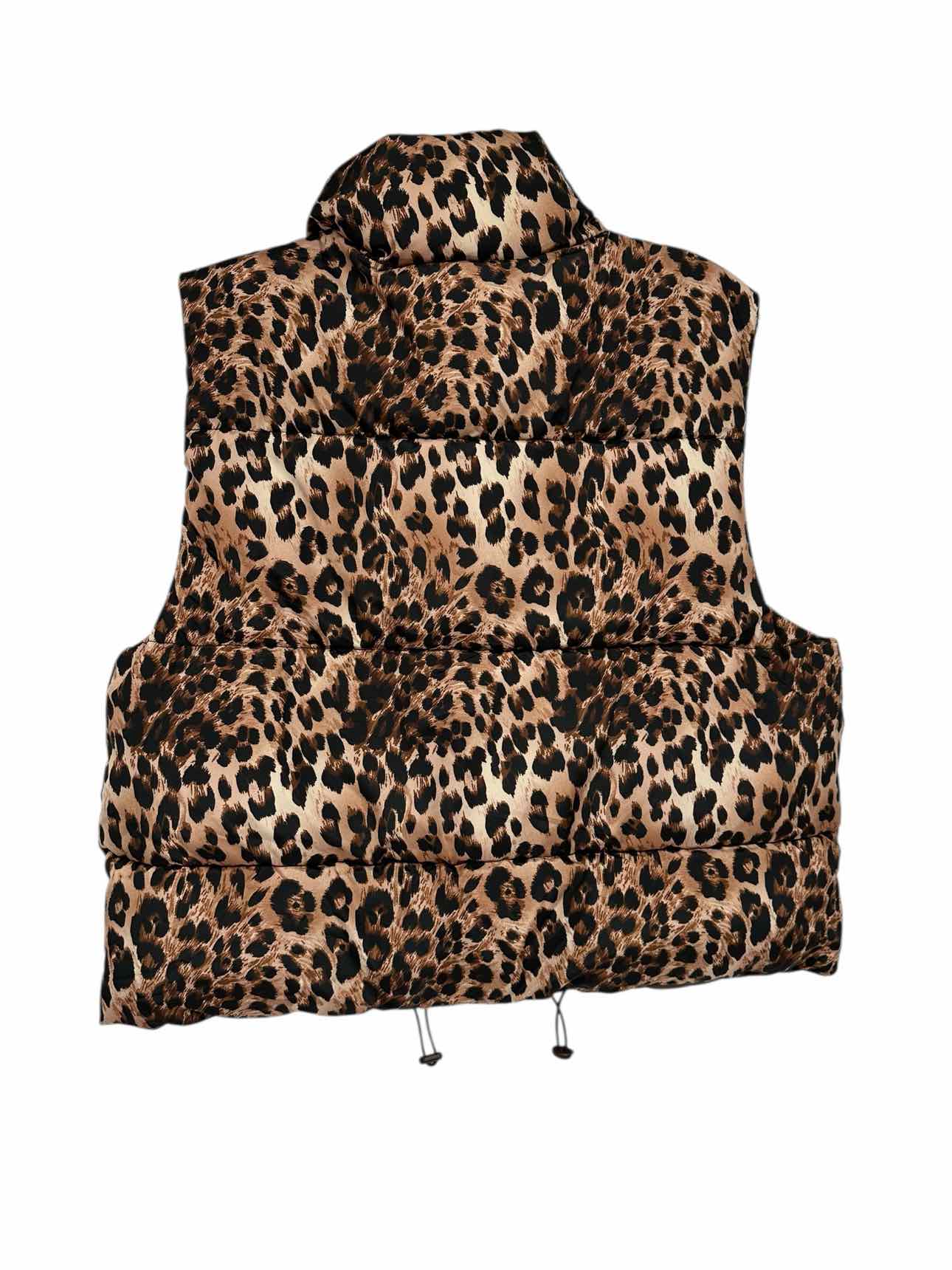 Madden Girl Reversible Tan Croppped Puffer Vest Size M **NEW**