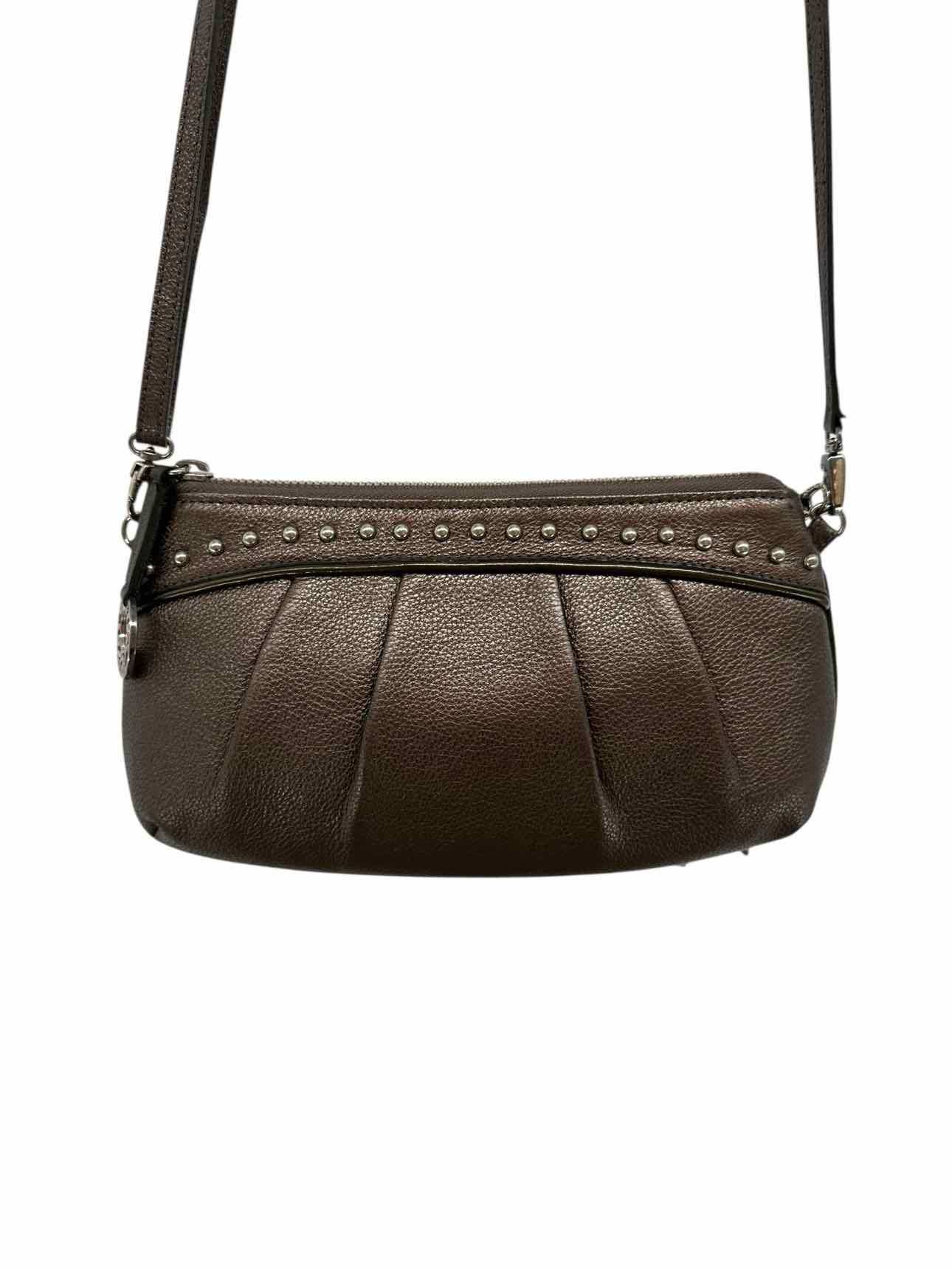 Brighton Pewter Leather Organizer Crossbody