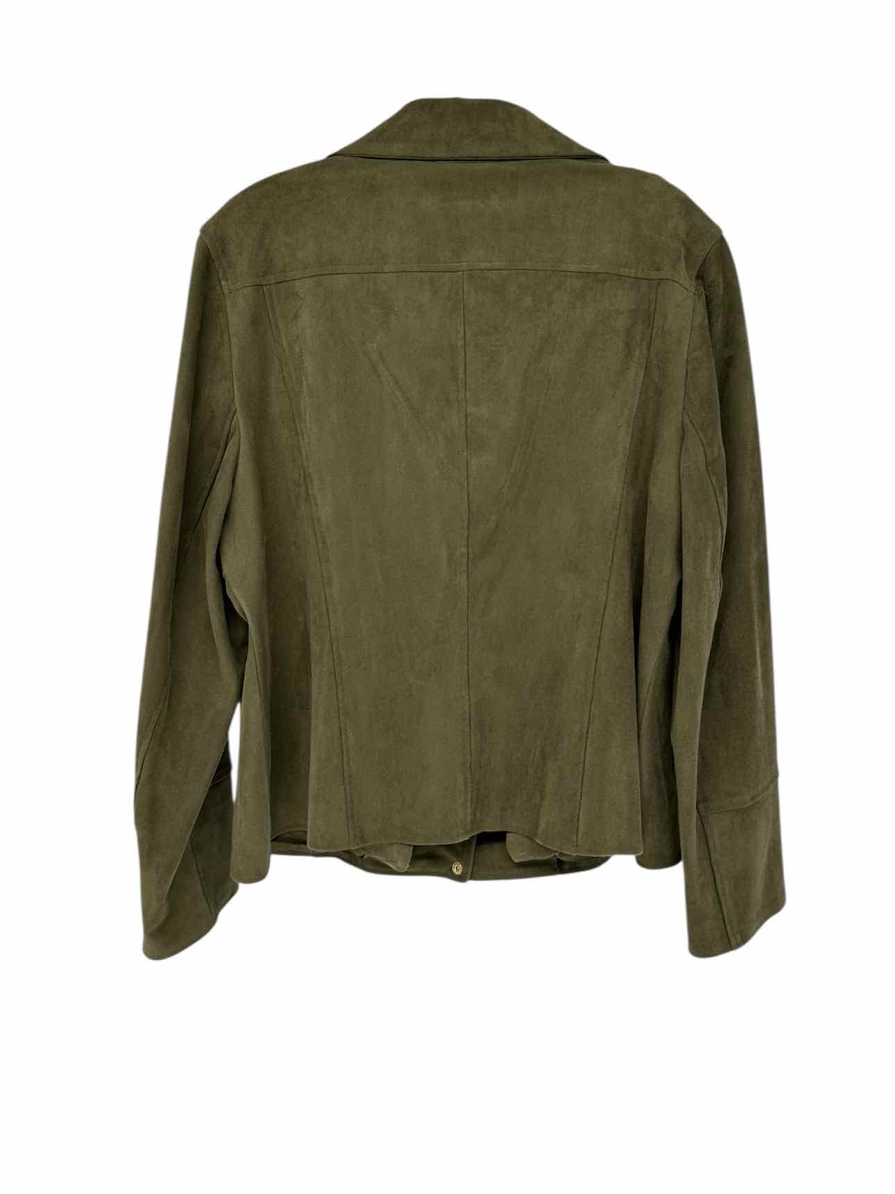 Chicos Green Moto Jacket Size L