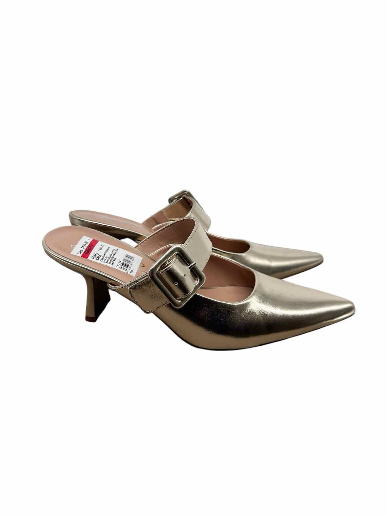 London Rag Margo Kitten Heel Gold Mules Shoe Size 9 **NEW**