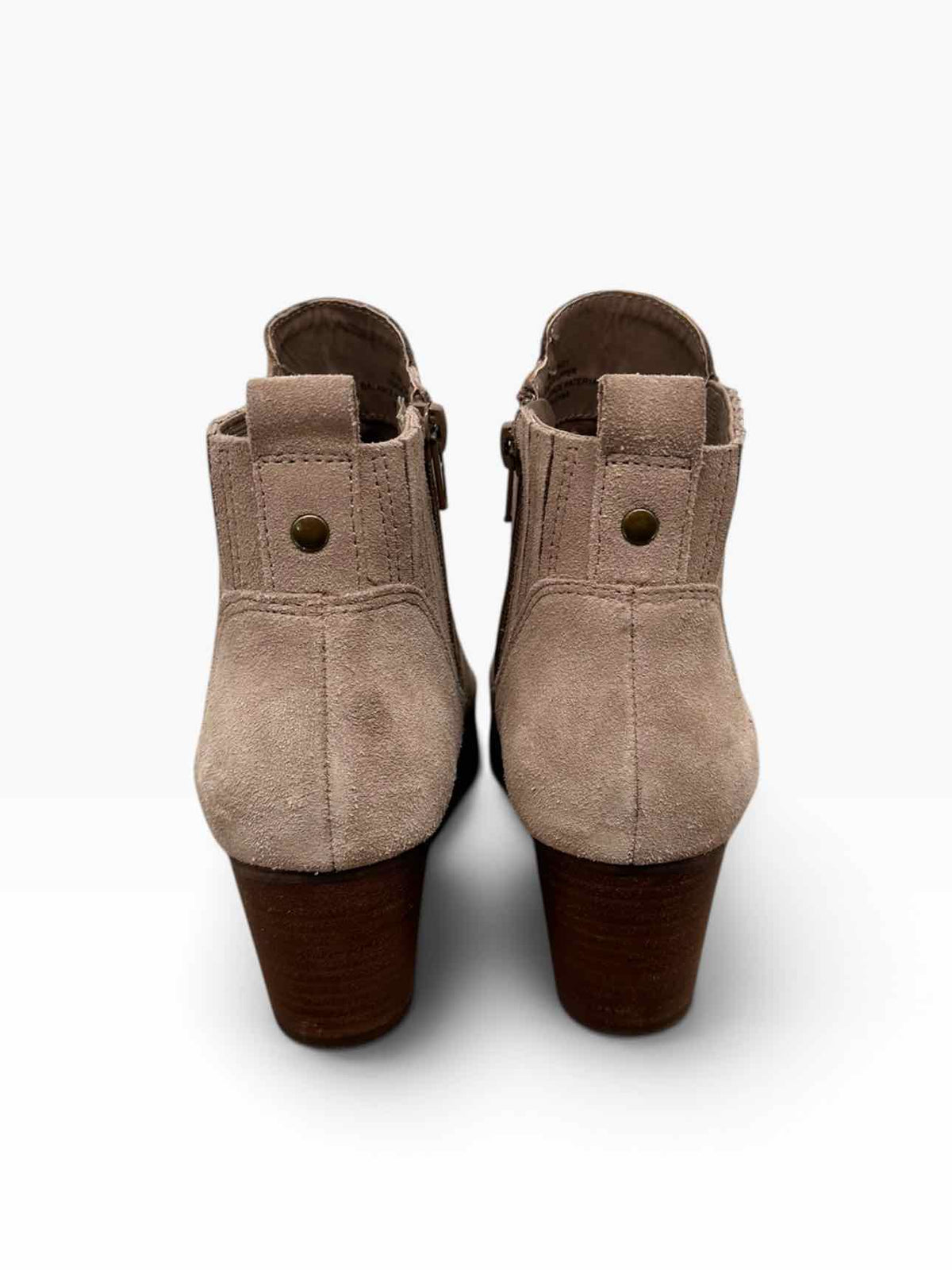 Crown Vintage Cindy Block Heel Beige Bootie Shoe Size 6.5
