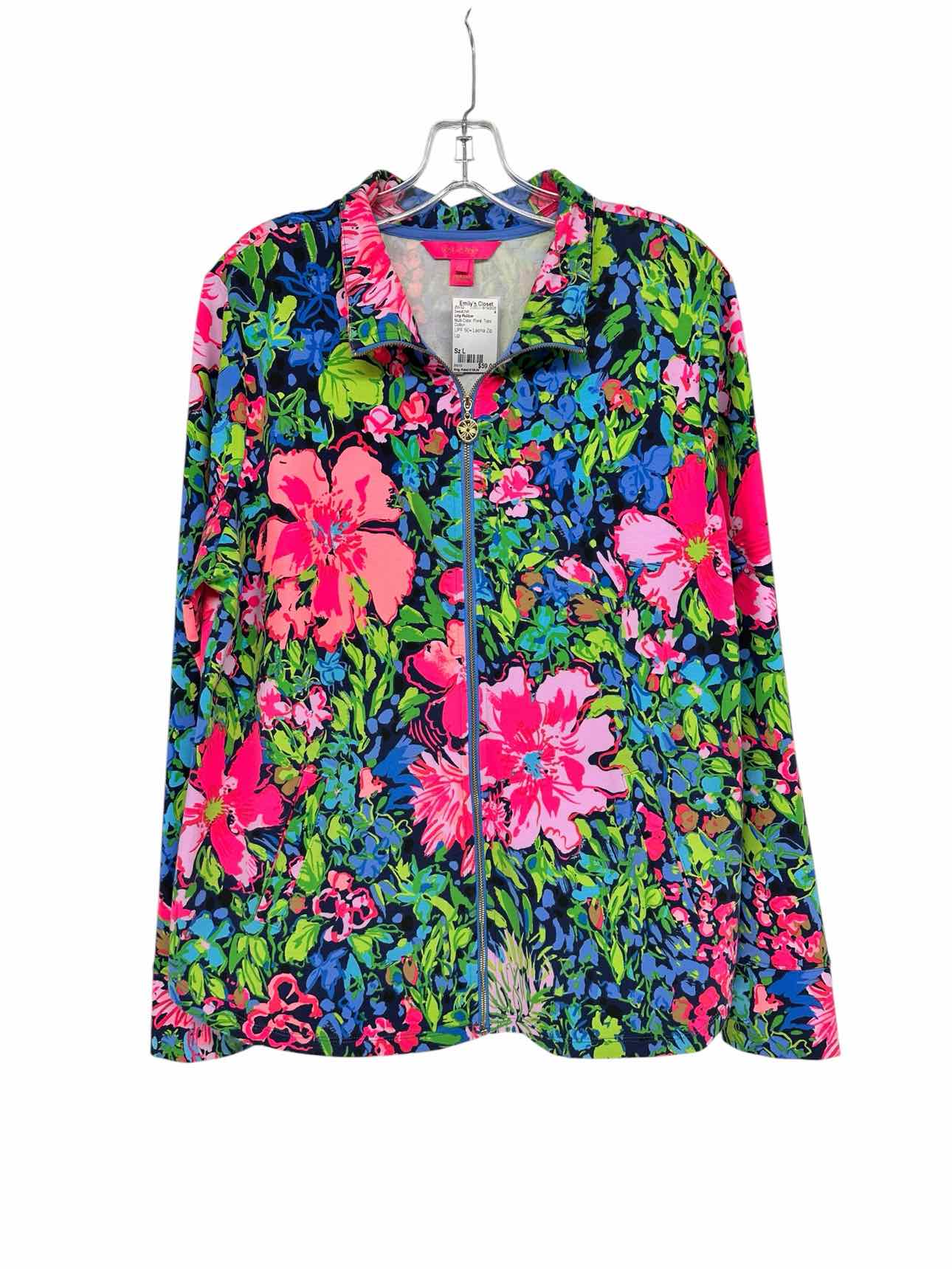 Lilly Pulitzer UPF 50+ Leona Zip Up Sweatshirt Size L