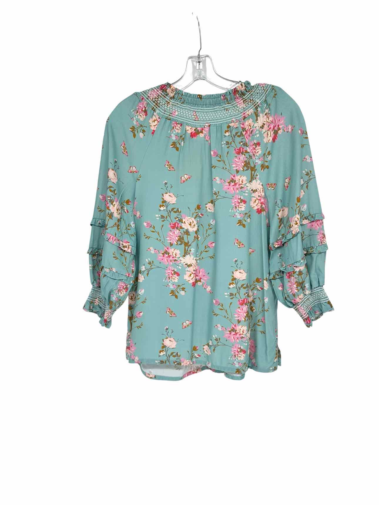 Spartina 449 Heidi Blouse Calm Waters Floral Daubs Size XS **NEW**