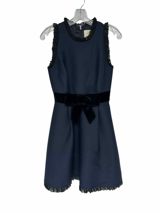 Kate Spade Sleeveless Fit & Flare w/ Velvet Bow Navy Dress Size 0