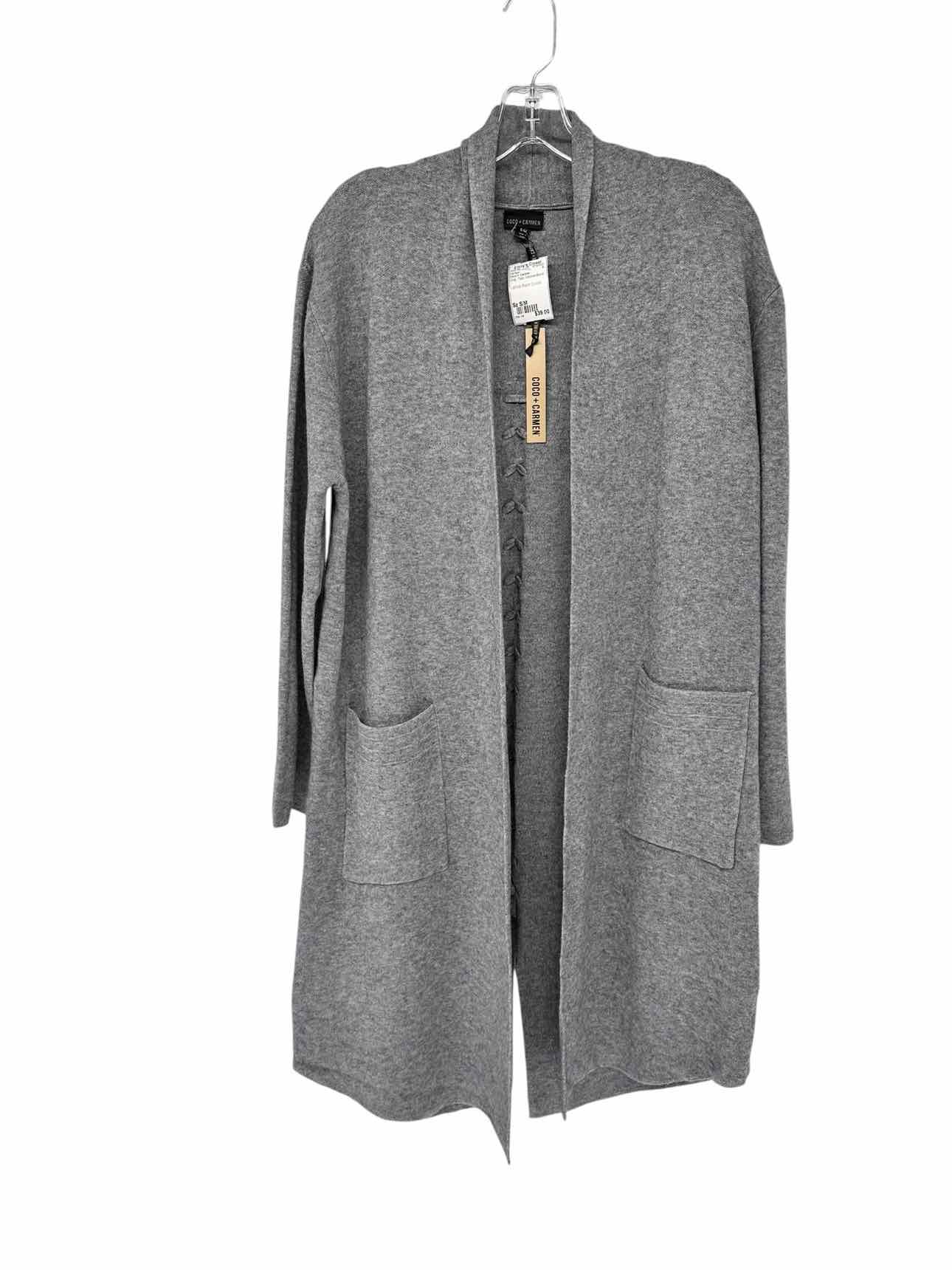 Coco +  Carmen Gray Lattice Back Duster Cardigan Size S/M