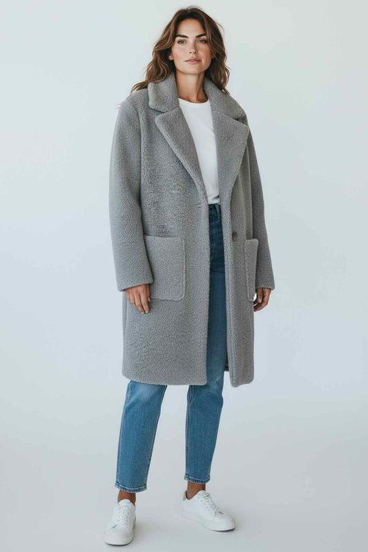 French Connection Teddy Coat Gray Size S