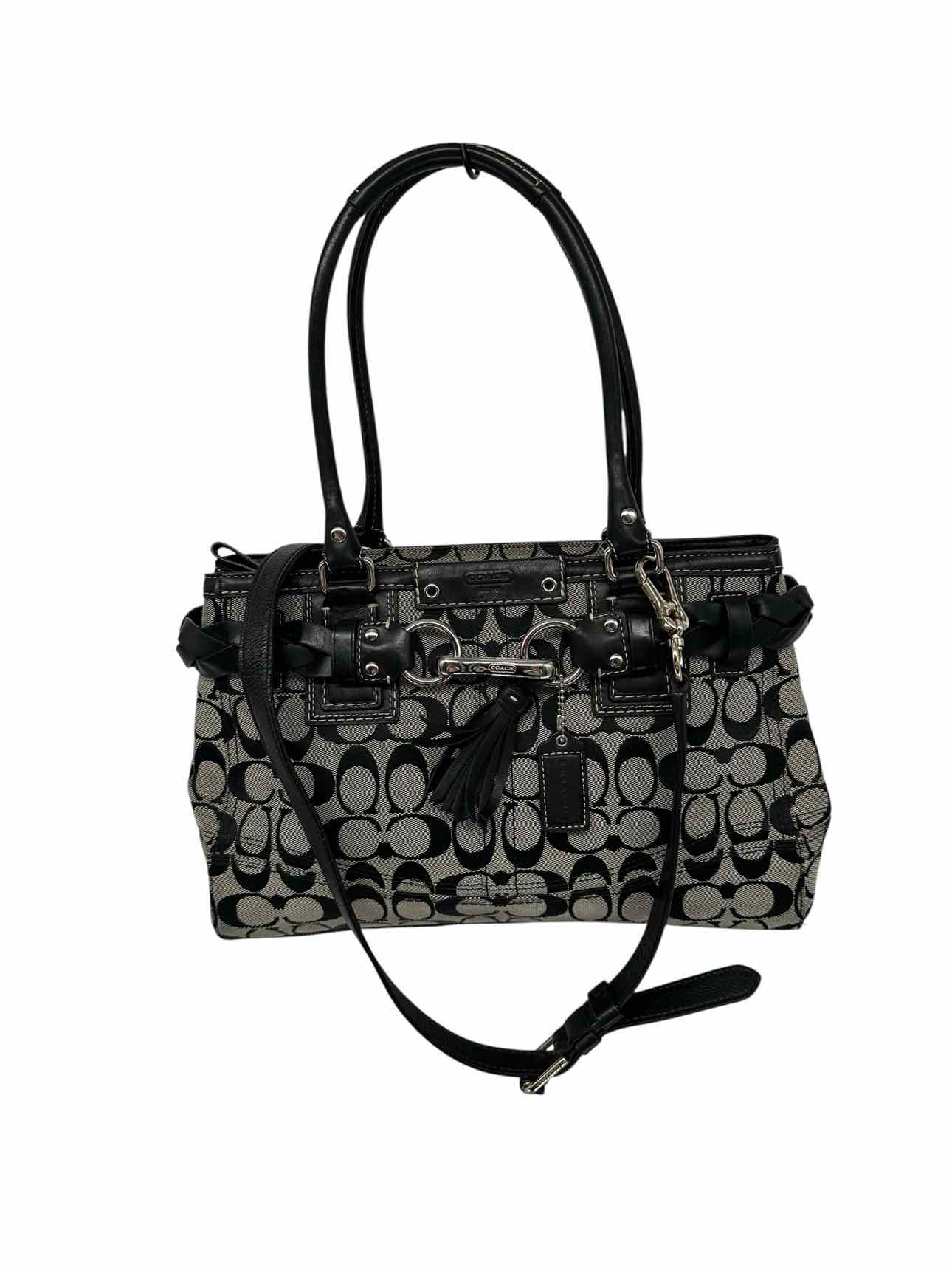 Coach Hampton Signature Gray Canvas Satchel