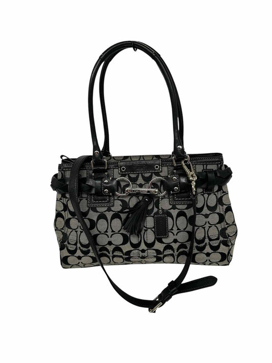 Coach Hampton Signature Gray Canvas Satchel
