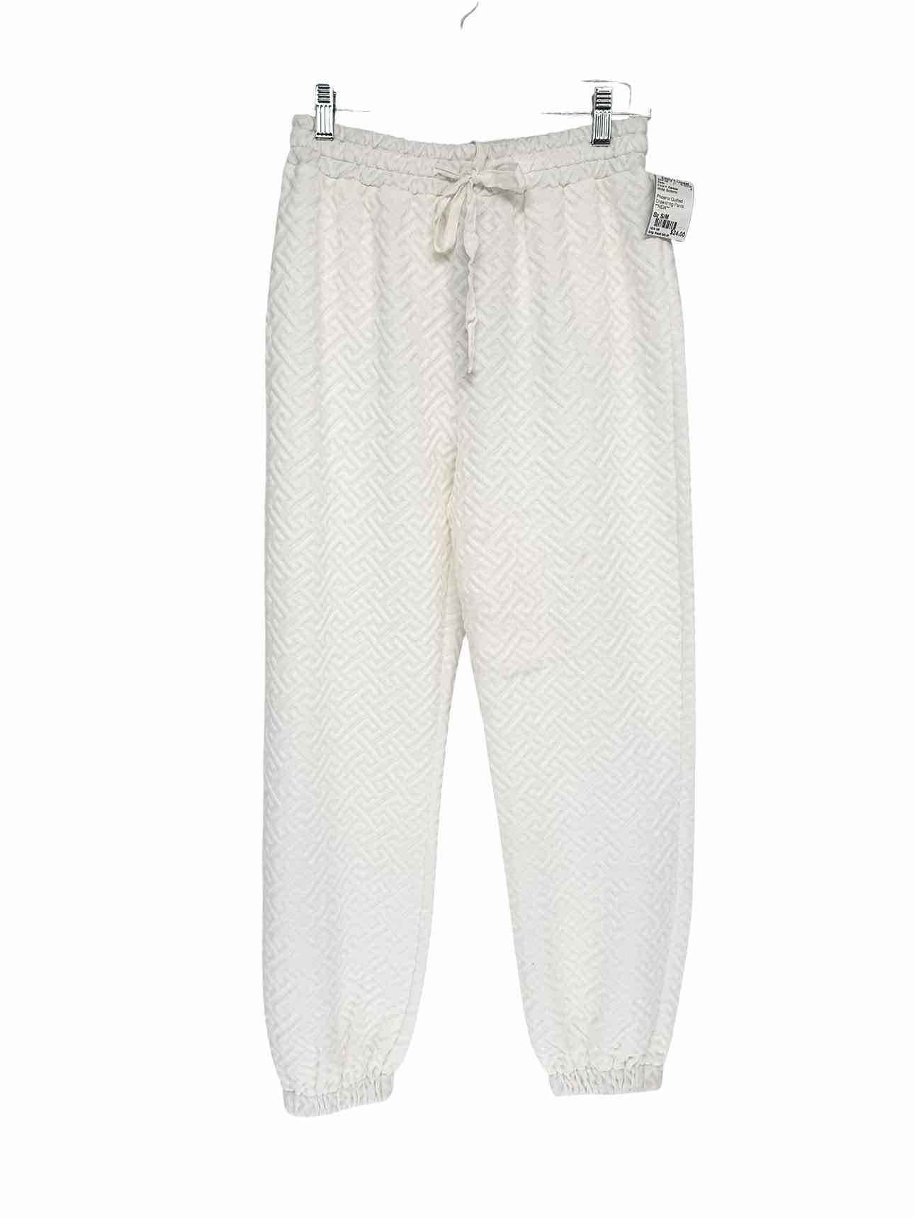 Coco +  Carmen White Phoenix Quilted Drawstring Pants Size S/M **NEW**