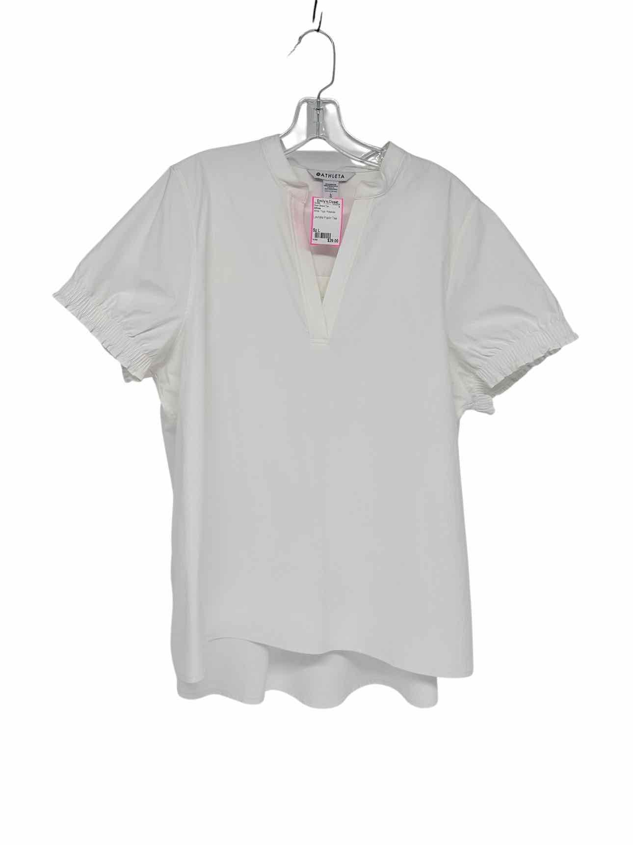 Athleta Levitate Poplin Tee White Size L
