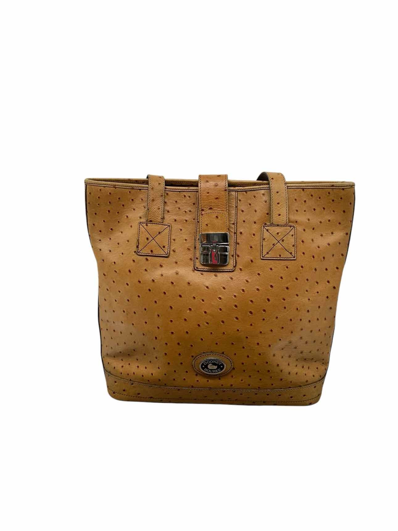 Dooney & Bourke Gold Vintage Ostrich Leather Tote