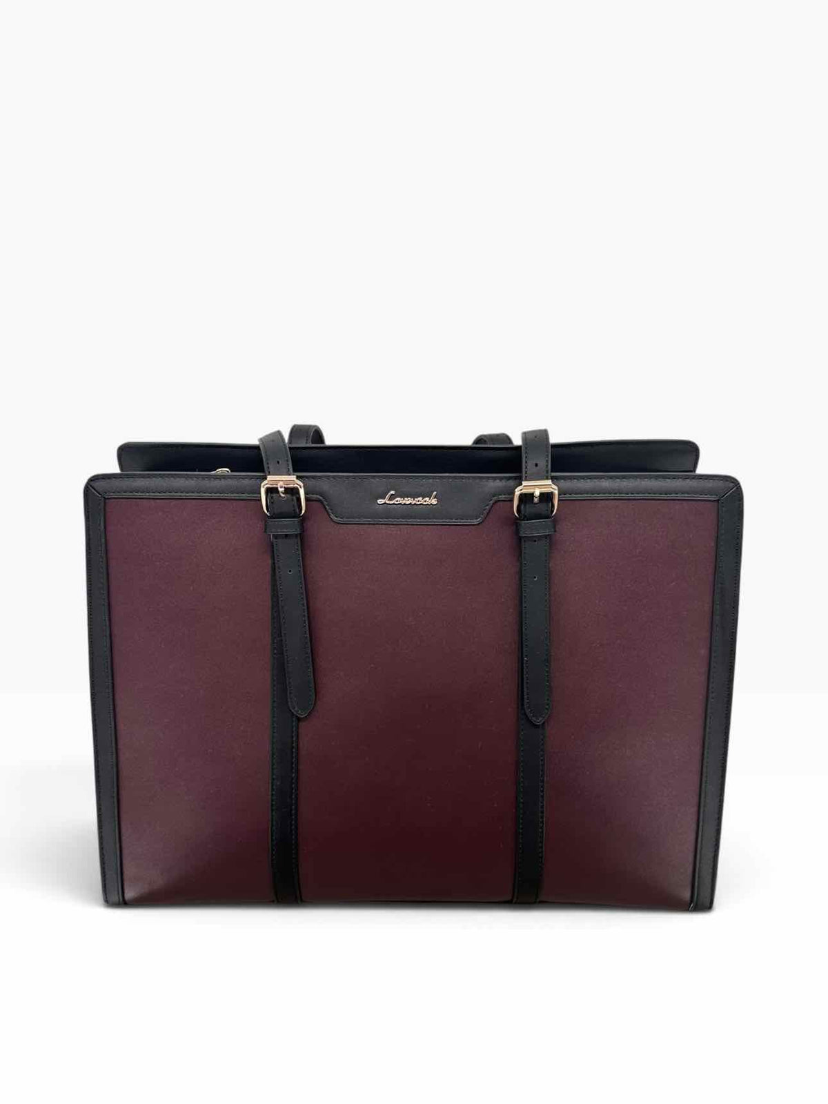 Lovevook Maroon Faux Leather Laptop Bag