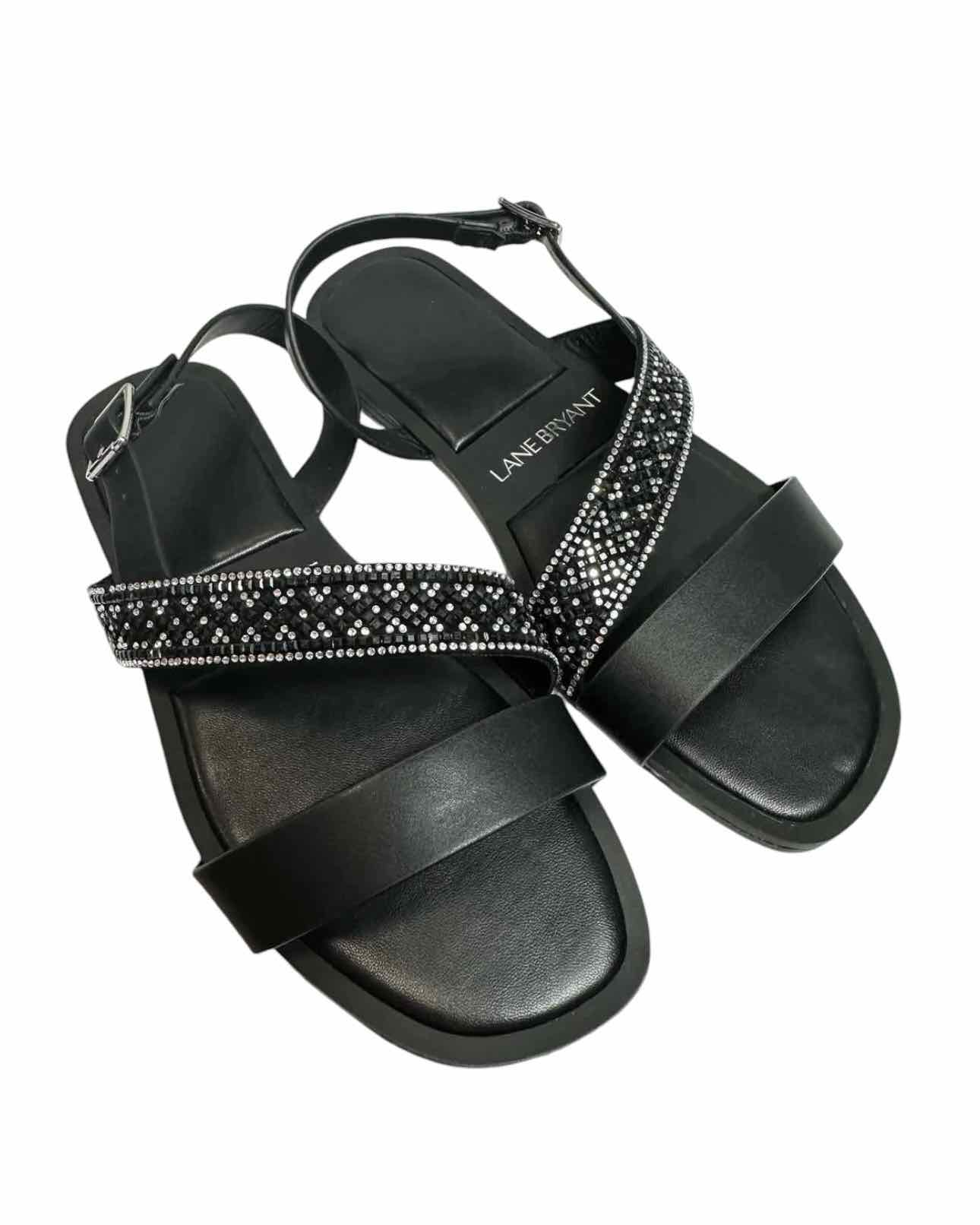 LaneBryant Black Sandals **NEW** Size 8W