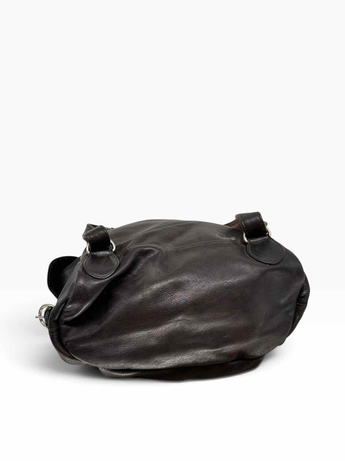 London Fog Vintage Brown Leather Backpack