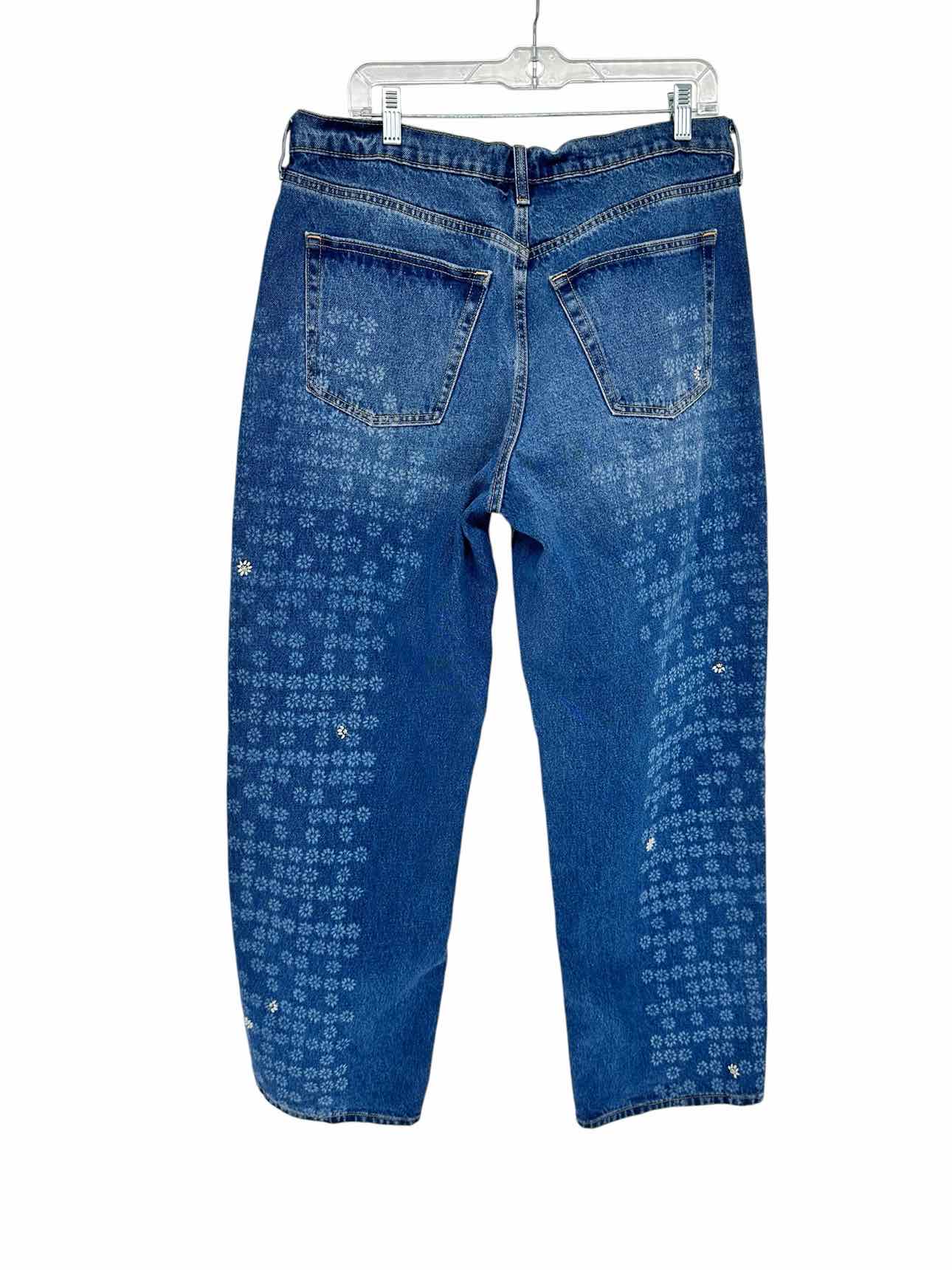 Universal Threads Mid-Rise 90's Baggy w/ Daisies Button Fly Jeans Size 12