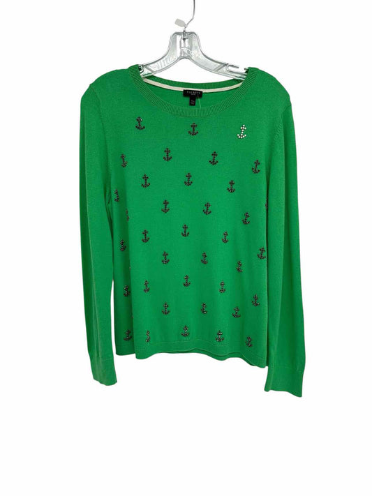 Talbots Green Beaded Anchors Sweater Size PXL