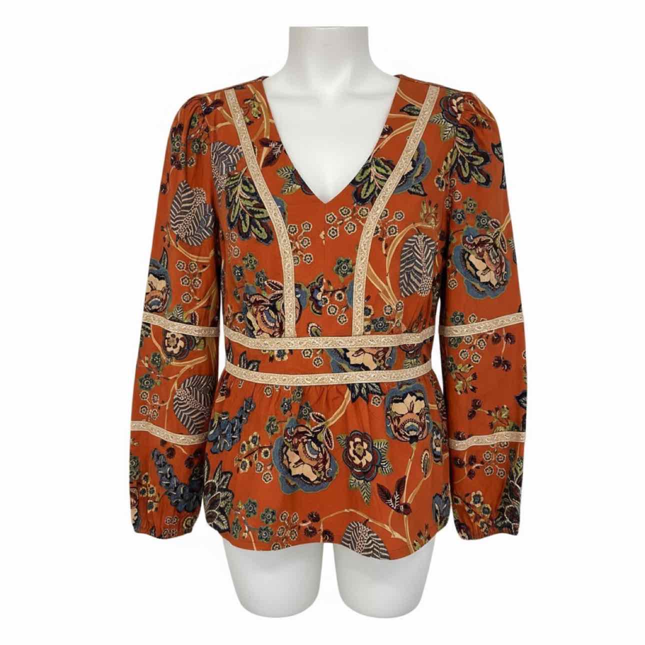 Spartina 449 Marcelle Blouse  Rust Size XS **NEW**