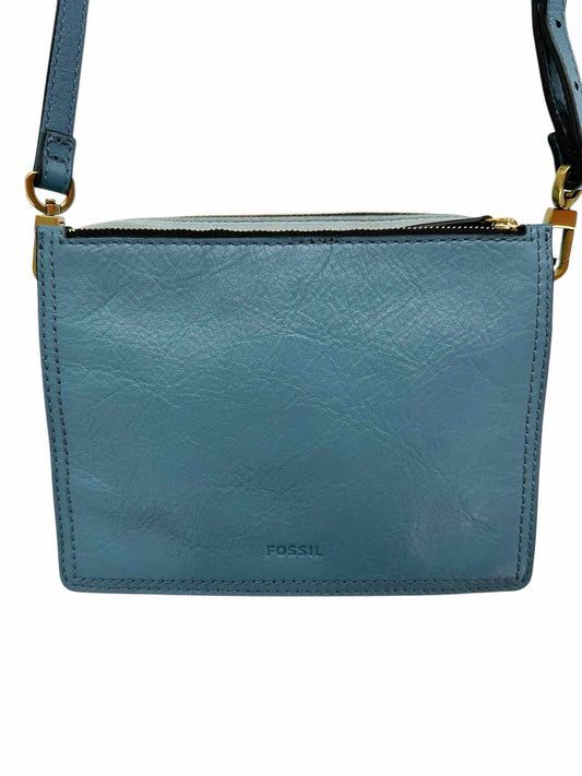 Fossil Blue Leather Crossbody