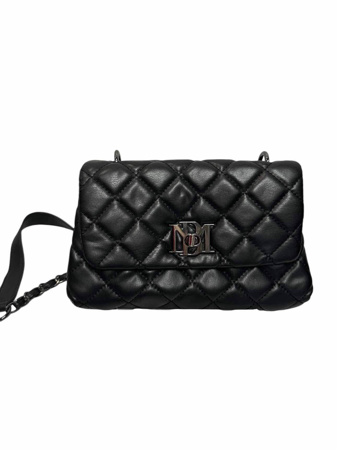 Badgley Mischka Black Quilted Faux Leather Crossbody