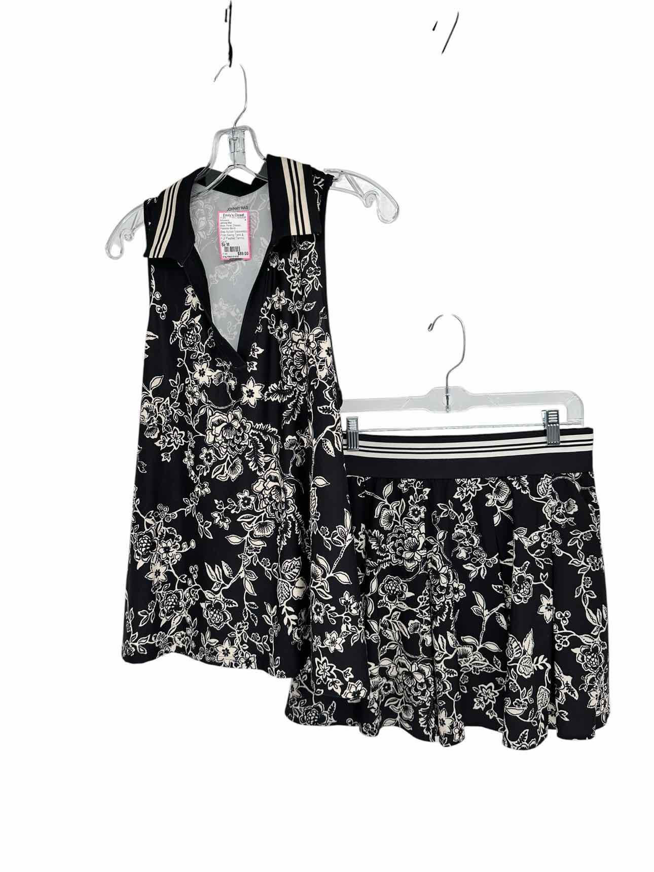 Johnny Was Bee Active Sleeveless Polo Swing Tank & Full Pleated Tennis Skirt Size M