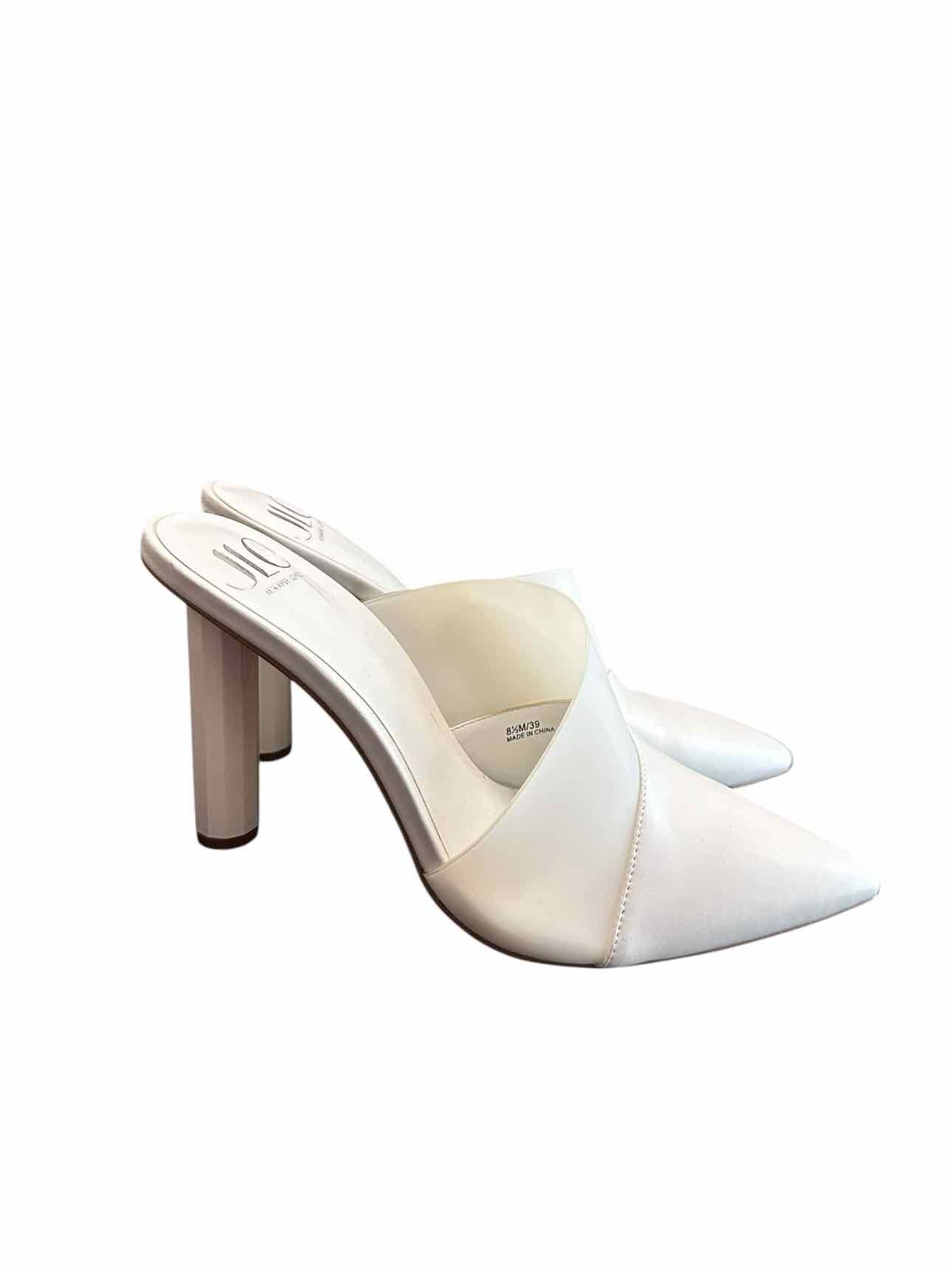 Jennifer Lopez Larina Heels White Mules Shoe Size 8.5
