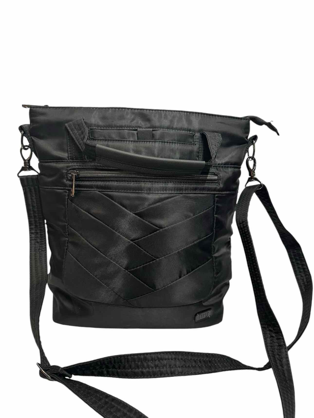 Lug Black Nylon Crossbody Courier Tote