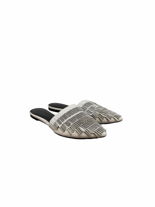 Calvin Klein Fringe Mule White Shoe Size 7.5