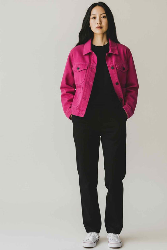Loft Fuschia Size M Jean Jacket