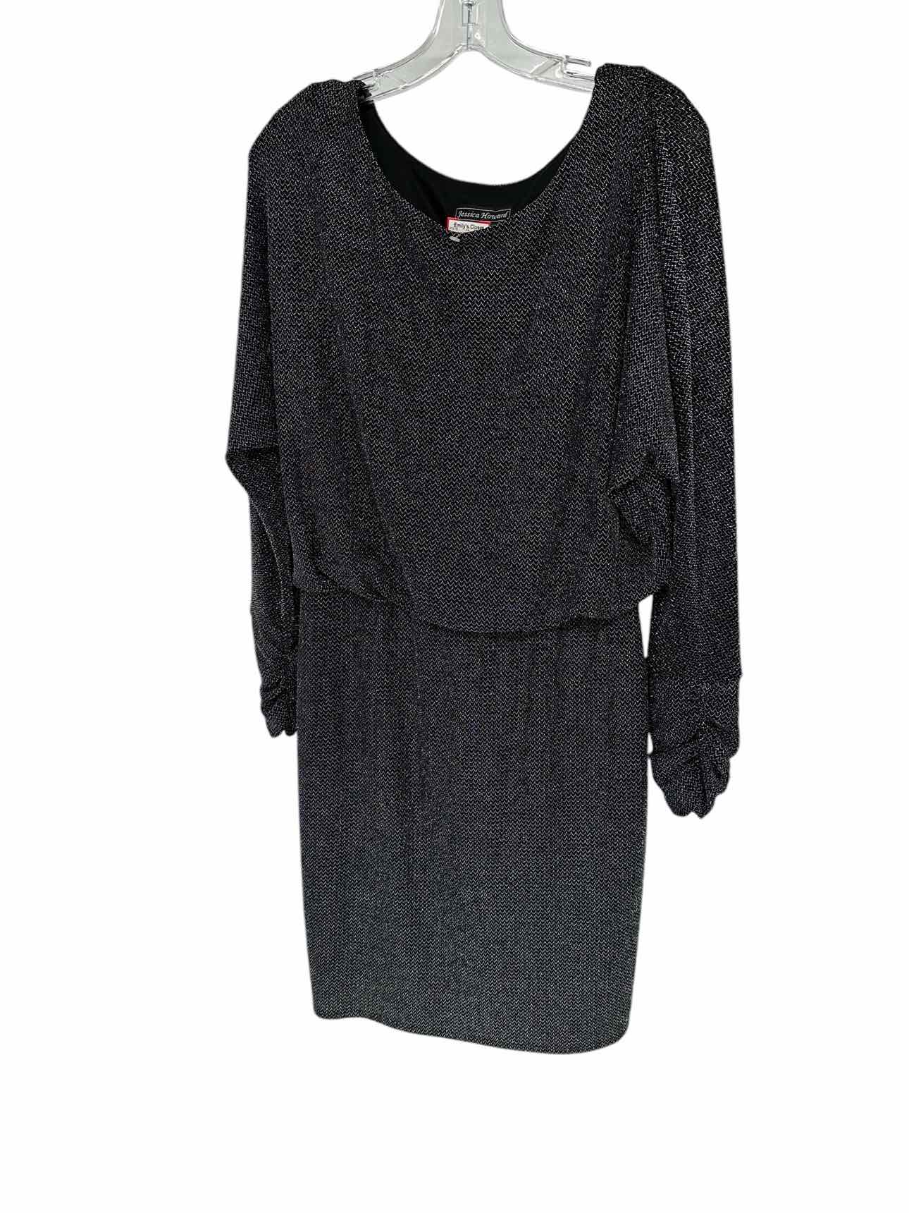 Jessica Howard Silver Long Sleeve Dress SIZE 8