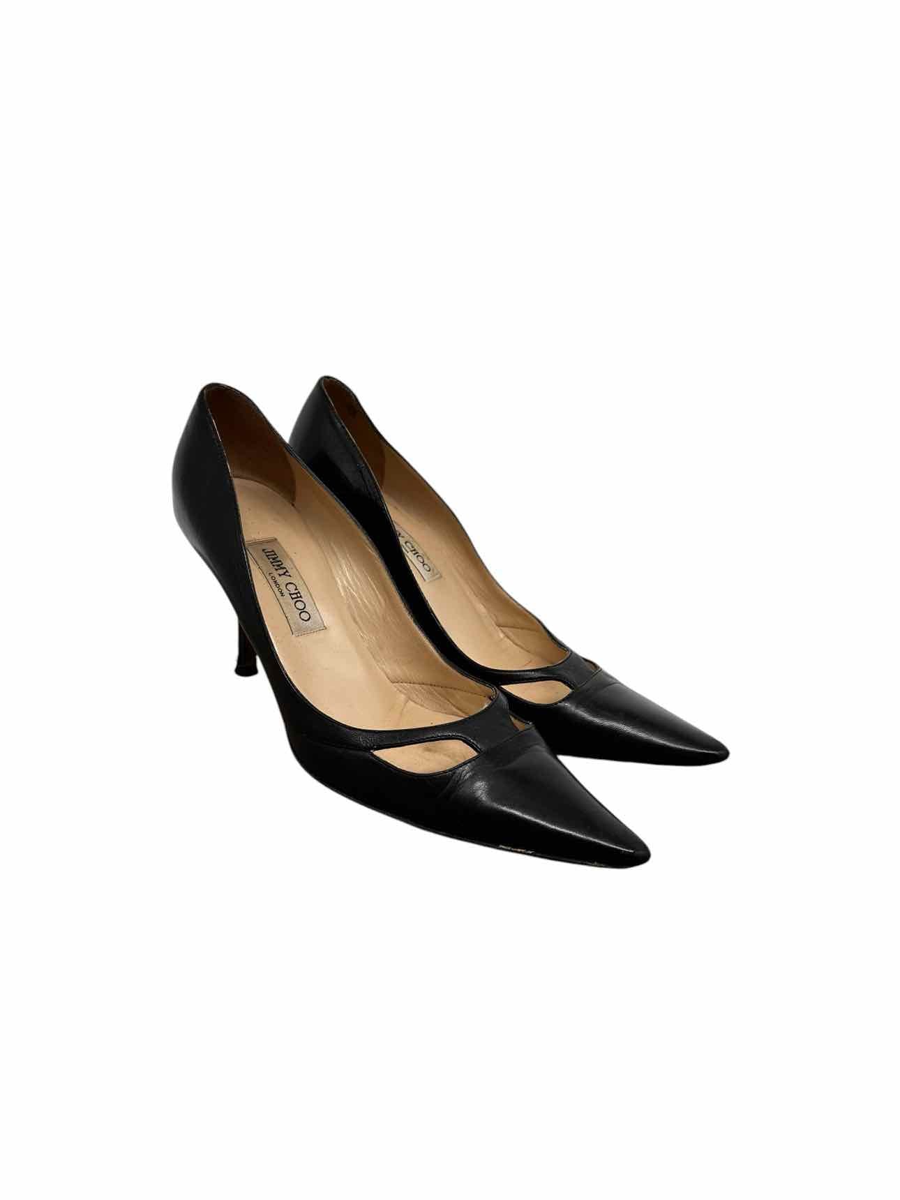 Jimmy Choo Black Vintage Margo Cutout Stiletto Pumps Shoe Size 10 **AS IS**